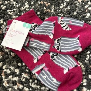 Xhilaration Pink Raccoon Low-Cut Socks